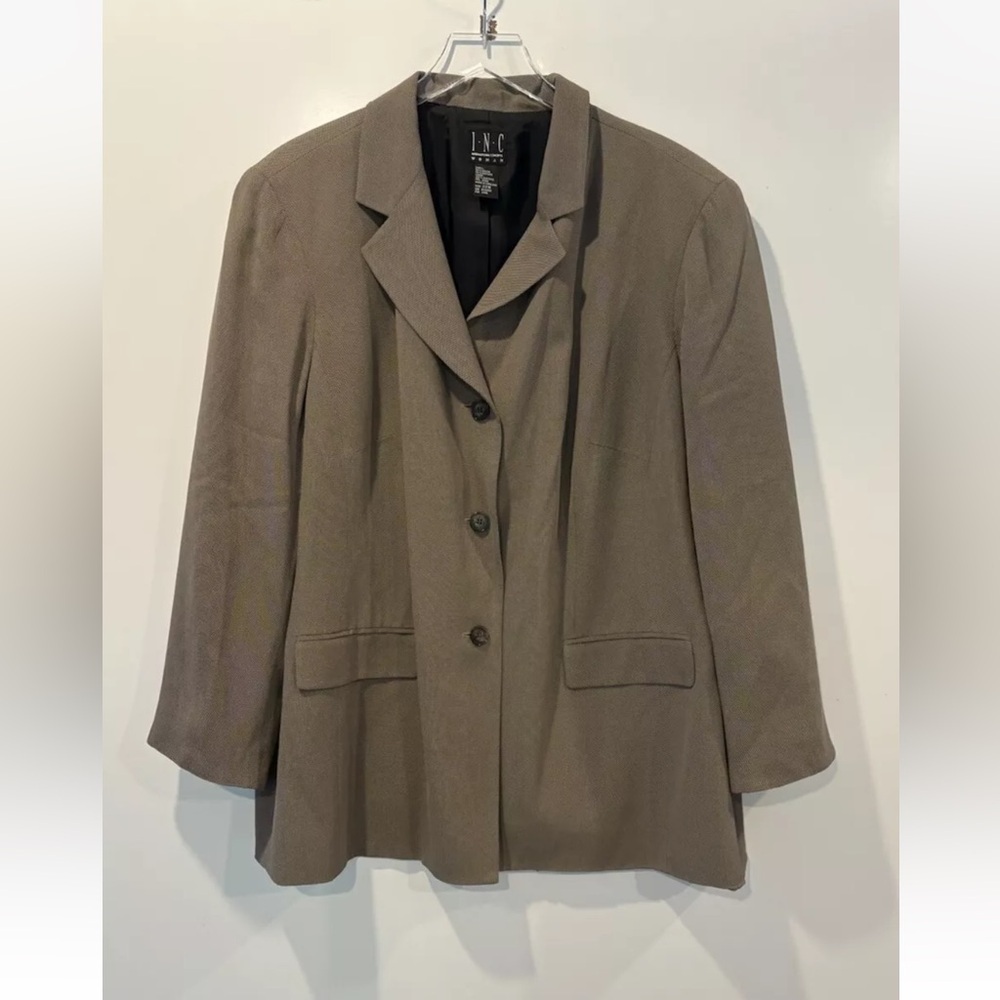 INC International Concepts Brown Blazer Jacket Career‎ Womens Size 22W